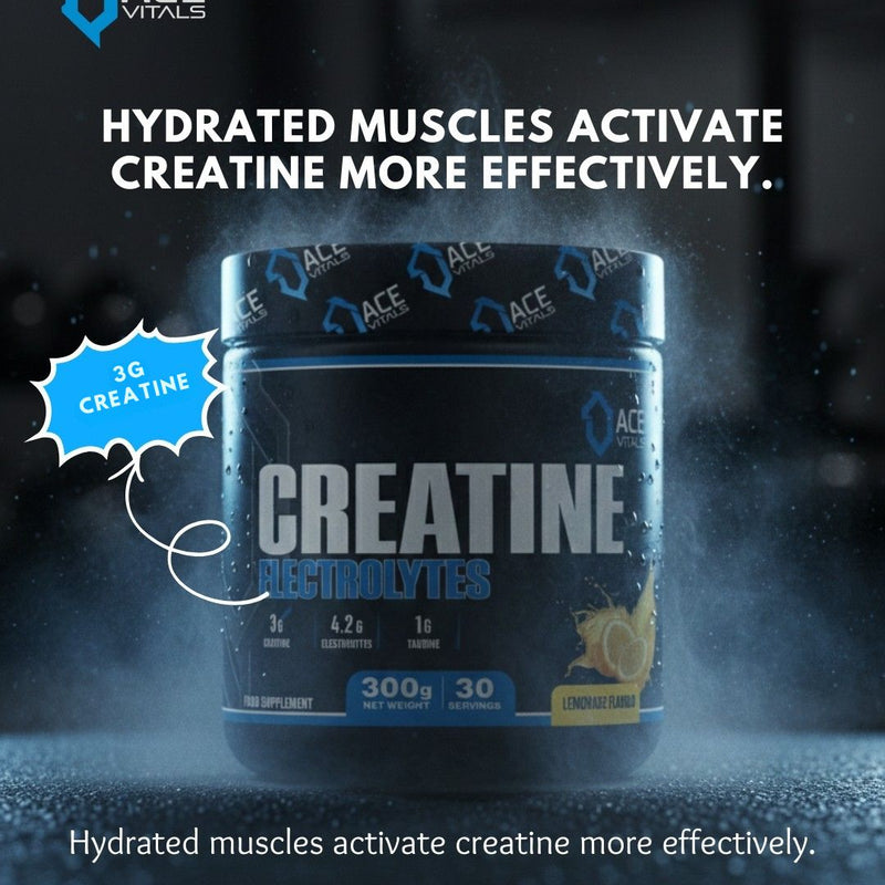 Ace Vitals Creatine Monohydrate plus Electrolytes- 300gm
