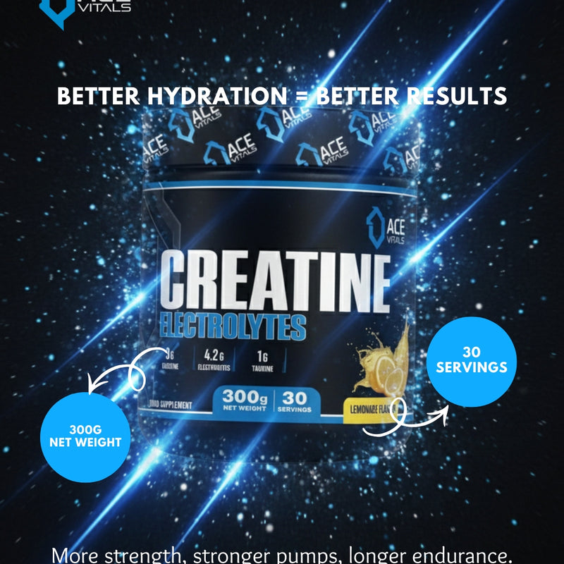 Ace Vitals Creatine Monohydrate plus Electrolytes- 300gm
