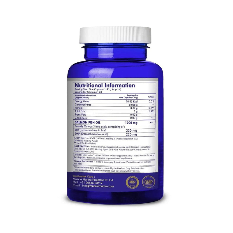Muscle Mantra Salmon Fish Oil 1000MG - 60 Softgel Capsules - Halt
