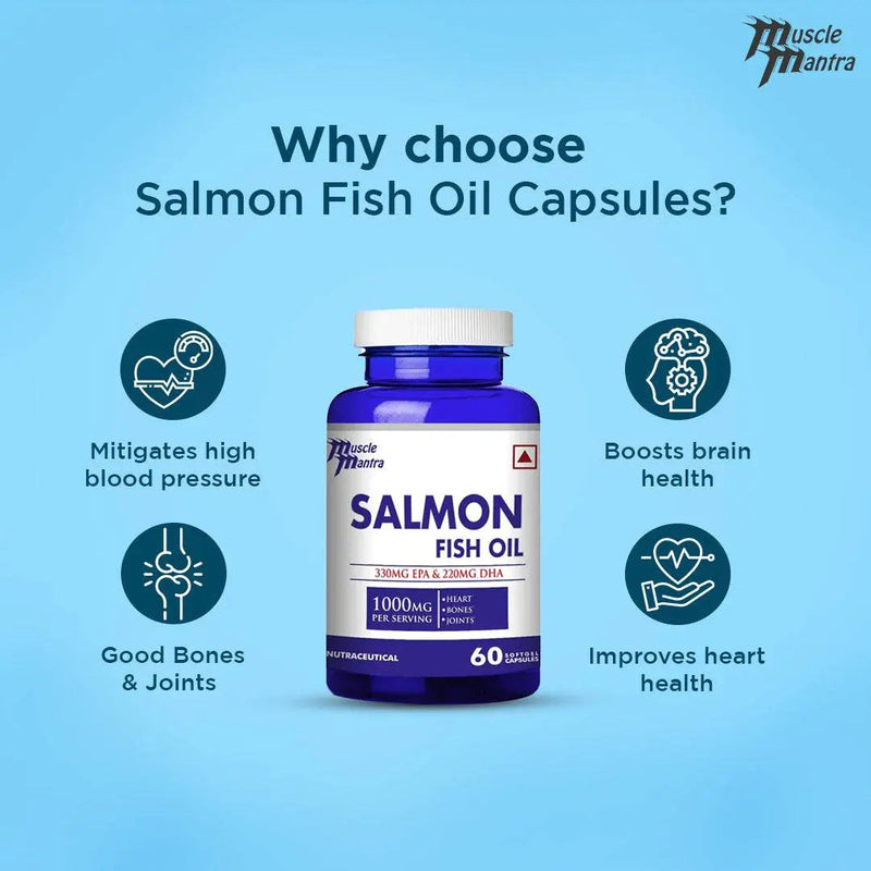 Muscle Mantra Salmon Fish Oil 1000MG - 60 Softgel Capsules - Halt