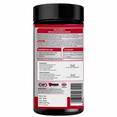 MuscleRich® Advanced Multivitamin Musclerich® Advanced Multivitamin is a Powerful Blend of Vitamins & Minerals, Antioxidants, Herbs and Omega 3 to cater to your daily nutritional need for a healthy Brain & Heart Function, Strong Bones, Glowing Skin, reduced Stress and Enhanced immunity