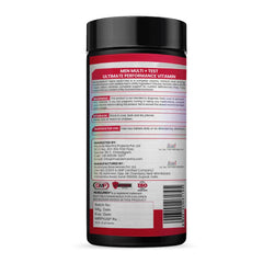 MuscleRich Men Multi+Test multivitamin with testosterone support, 60 tablets. Designed for active men, boosts vitality and immune function.