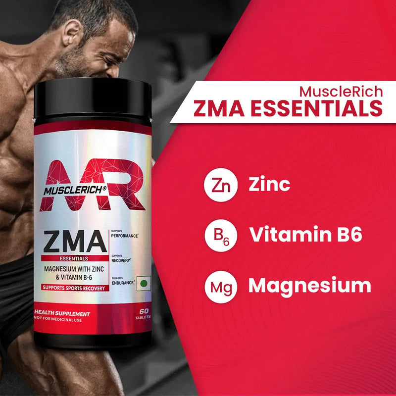MuscleRich ZMA (Magnesium with Zinc & Vitamin B-6) 60 Tablets - Halt