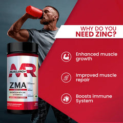 MuscleRich ZMA (Magnesium with Zinc & Vitamin B-6) 60 Tablets - Halt