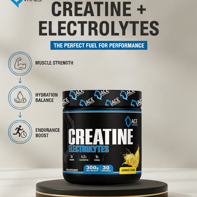 Ace Vitals Creatine Monohydrate plus Electrolytes- 300gm