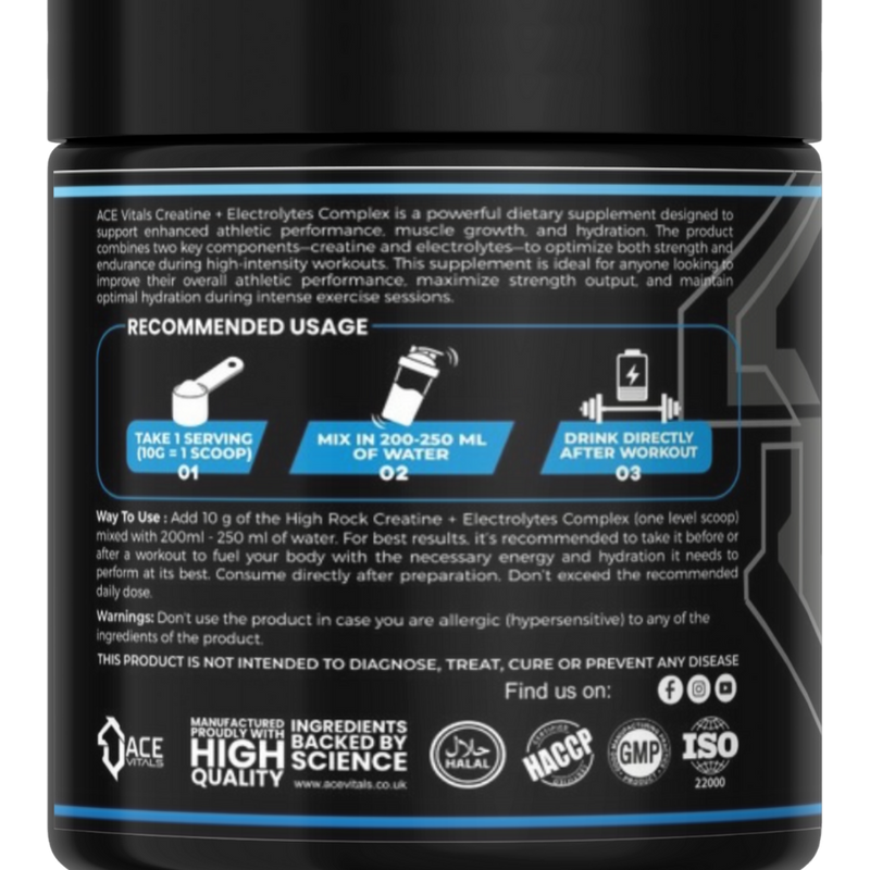 Ace Vitals Creatine Monohydrate plus Electrolytes- 300gm
